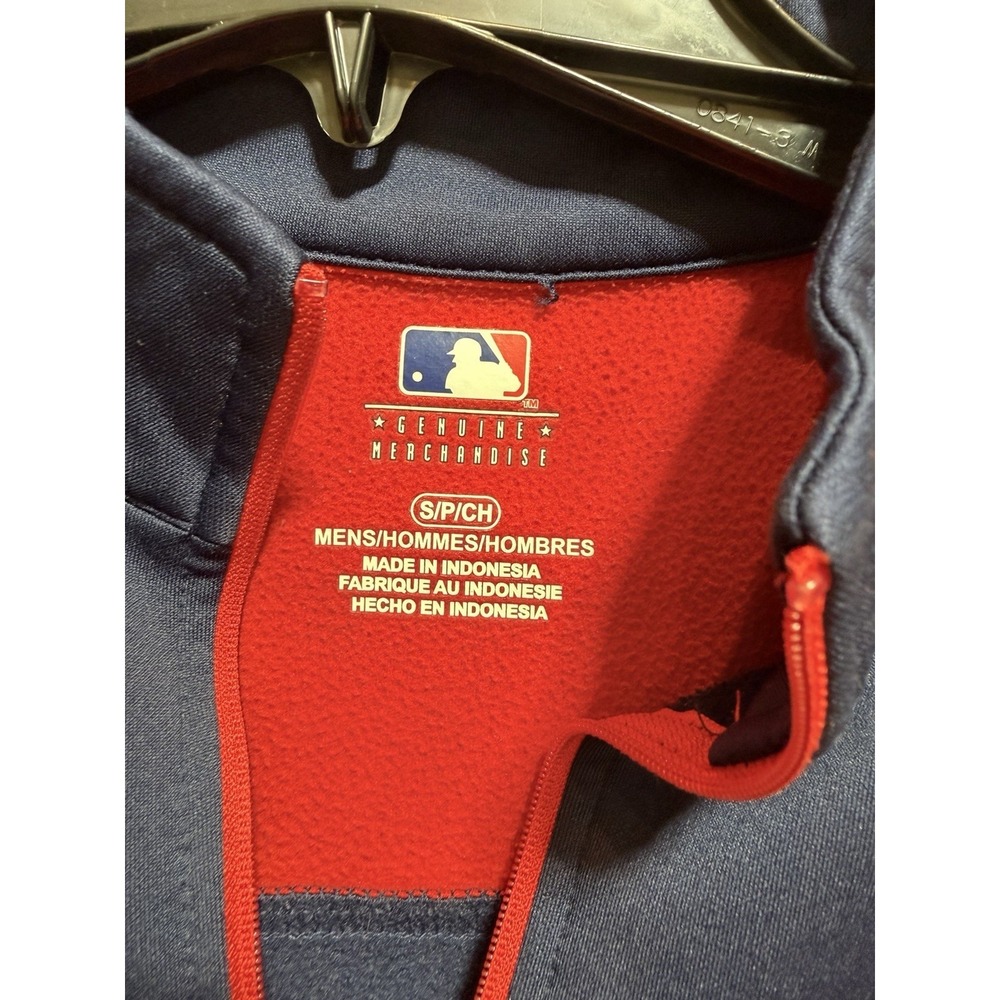 Atlanta Braves Baseball long sleeve men's Small 1/4 Zip Navy Red Pullover - Picture 4 of 4